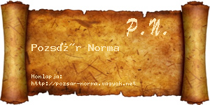 Pozsár Norma névjegykártya